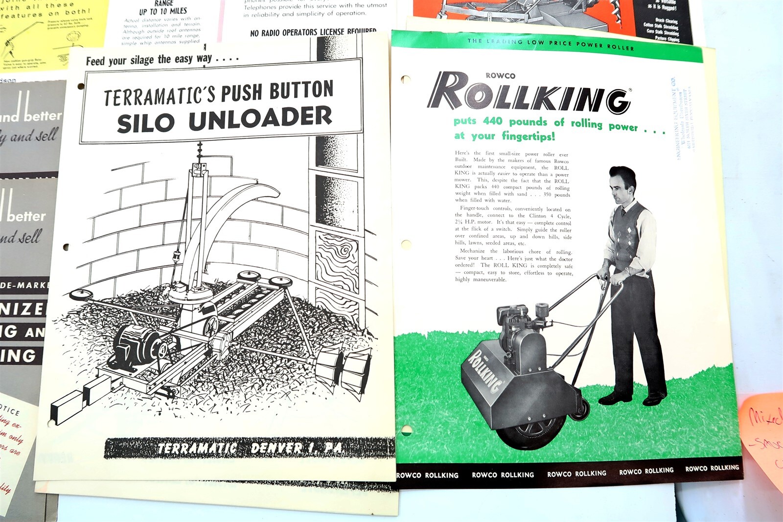 x21 Vintage 1950&rsquo;s – 1960&rsquo;s MIXED Brochures Tractors, Sprayers, Bailer, Cleaner