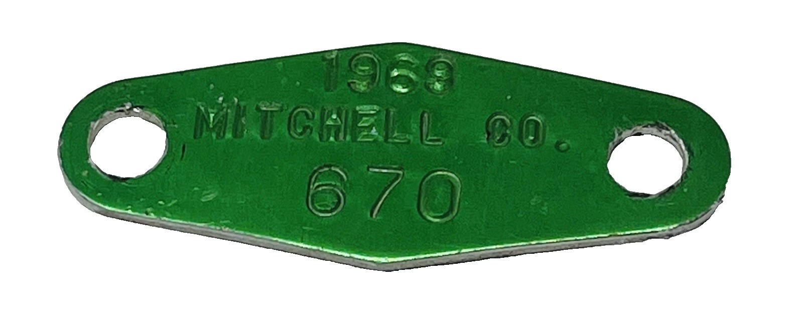 1969 Mitchell County IA Animal Livestock Vaccination Inspection Farm License Tag