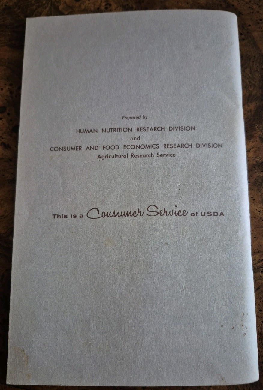 Vintage 1960 Family Fare Food Management and Recipes US Dept Agriculture Todd