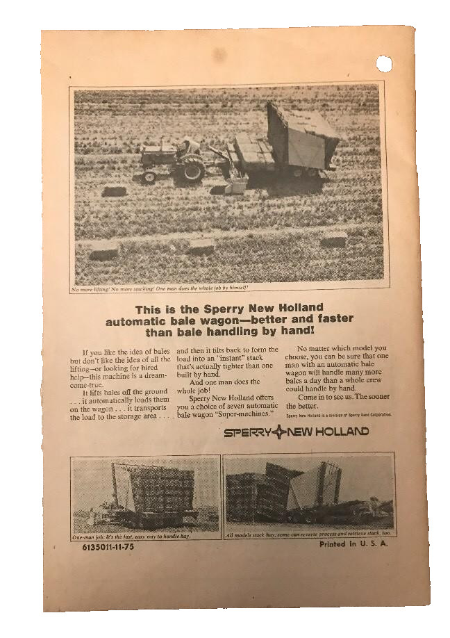 Farmers Almanac 1976 Sperry New Holland Advertising Dealer Ray Geiger 1975 JK1