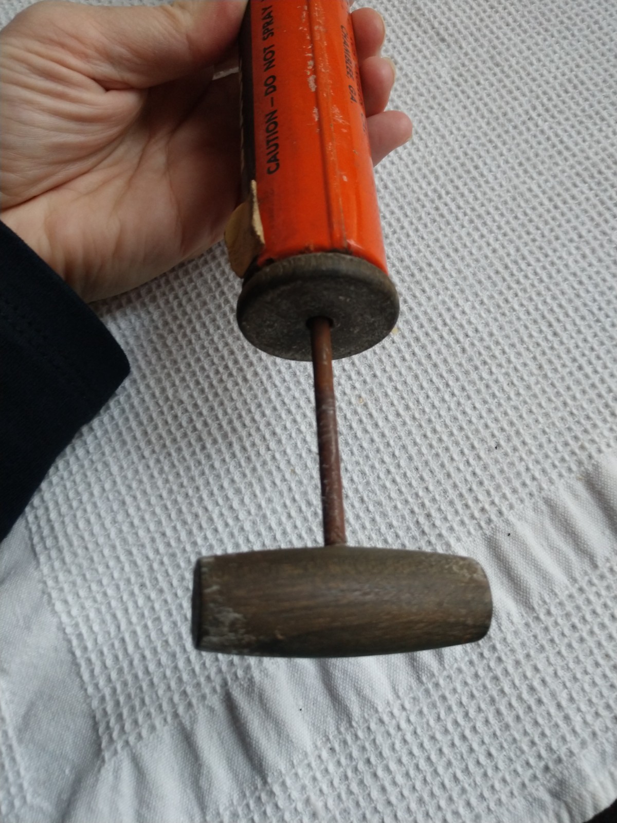 Vintage Black Flag All Purpose Bug Pump Sprayer Antique wood handle.