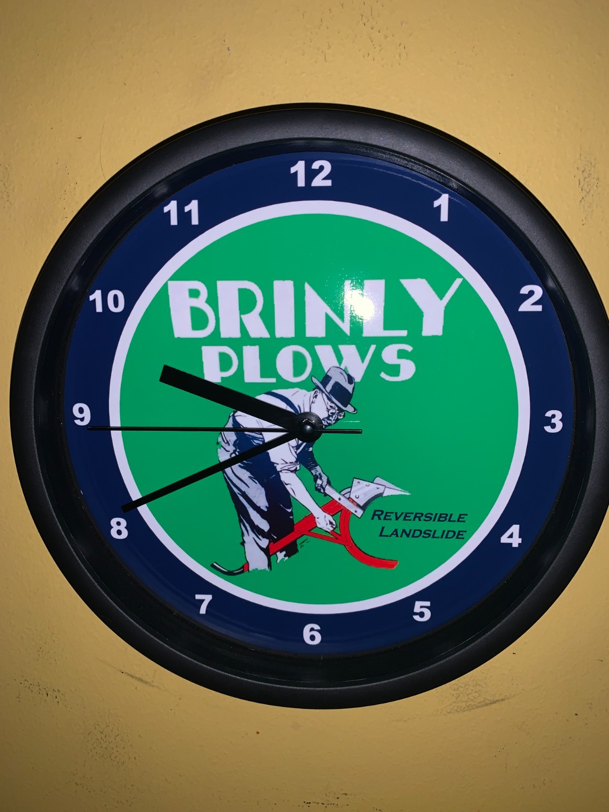 Brinly Plows Farm Implements Tractor Barn Garage Man Cave Bar Clock Retro Sign