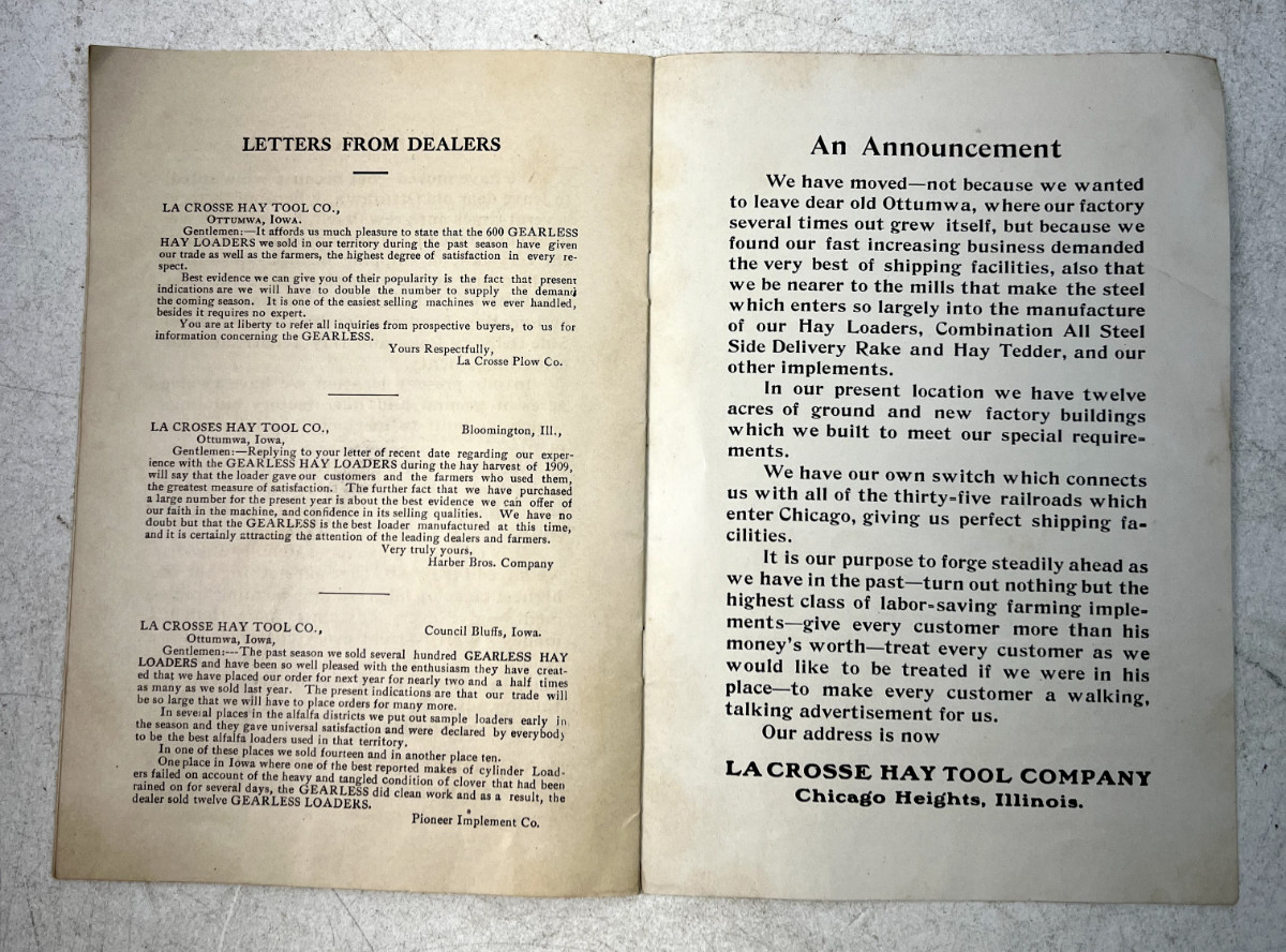 Antique Early 1900s Agriculture Implement Ads from Kansas City, Missouri
