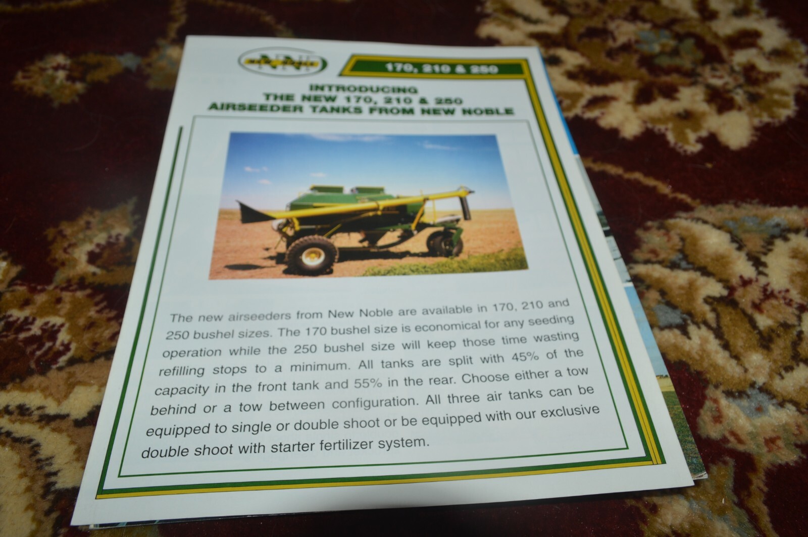 New Noble 170 210 250 Air Seeder Tanks Brochure FCCA