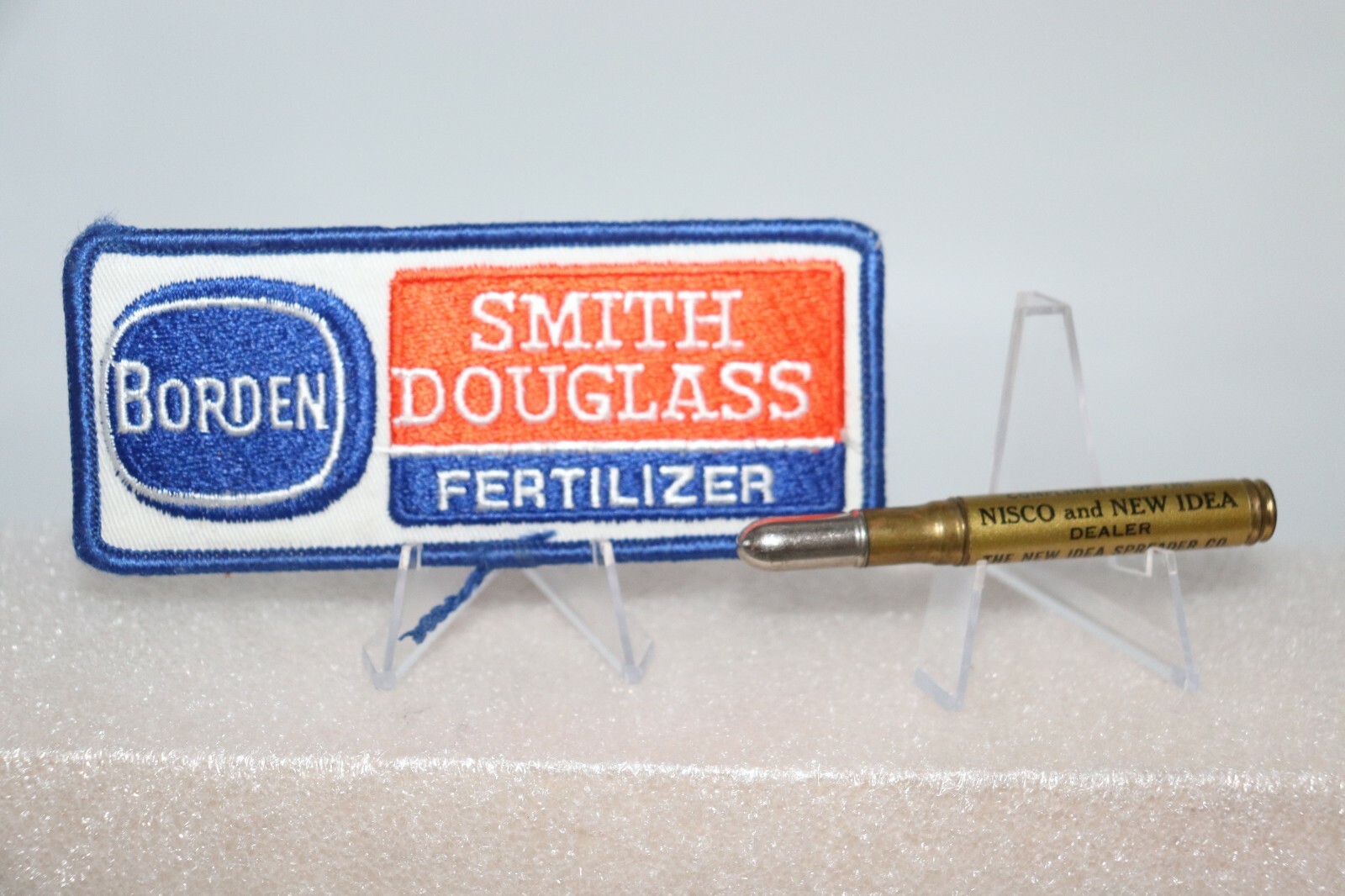 Advertising Bullet Pencil NEW IDEA Spreader Co. and Bordon Fertilizer Patch Lot