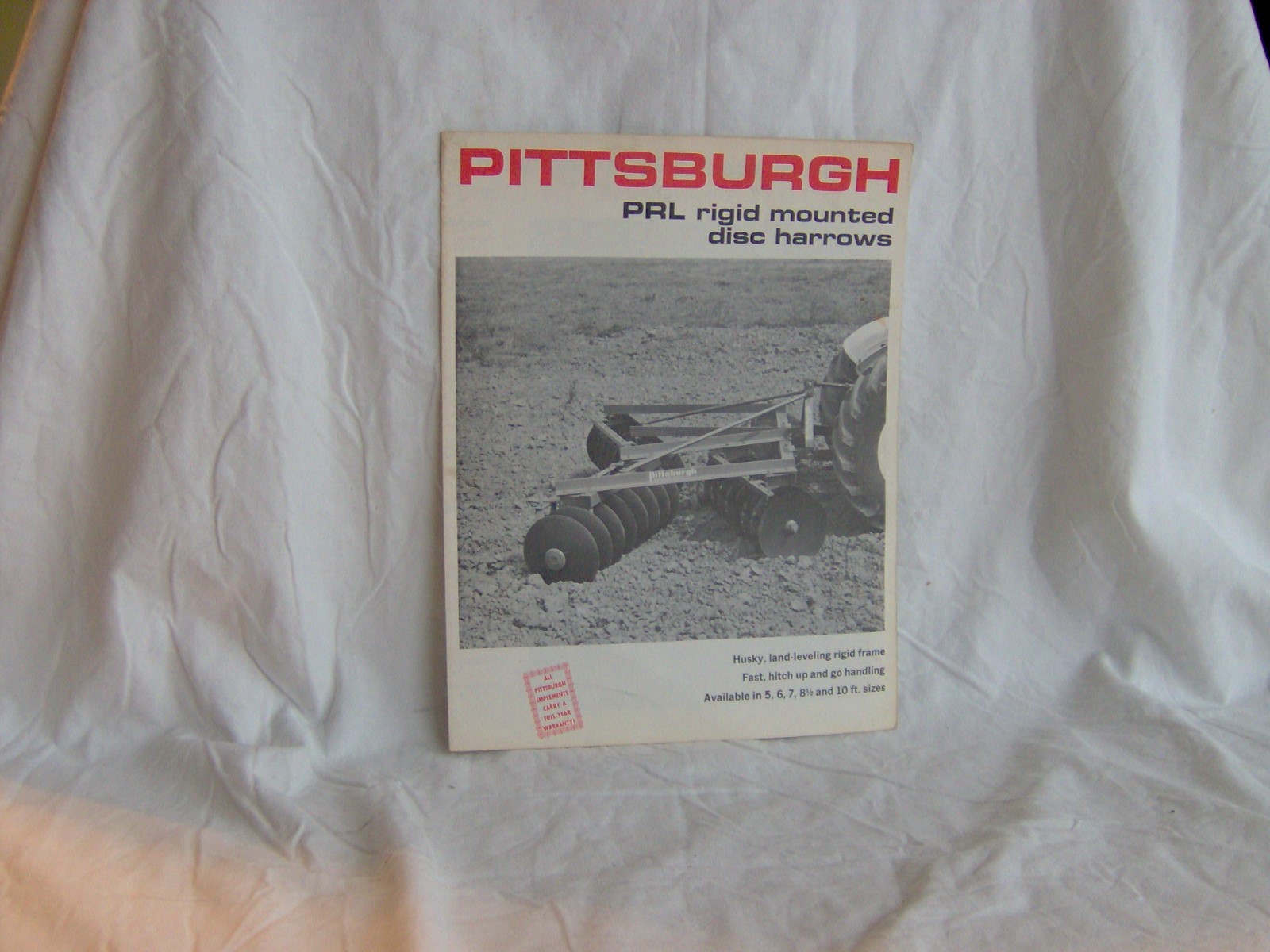 PITTSBURGH PRL RIGID MOUNTED DISC HARROWS SALES BROCHURE FLYER AD FARM TRACTOR