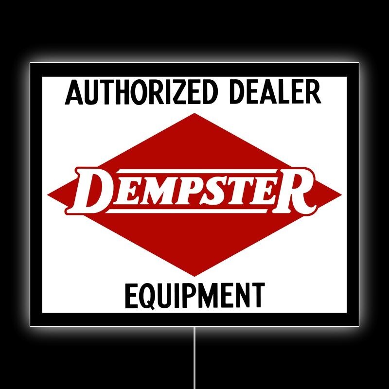 DEMPSTER Equipment Authorized Dealer NEW LED Hanging Lighted Sign: 18×23&Prime;