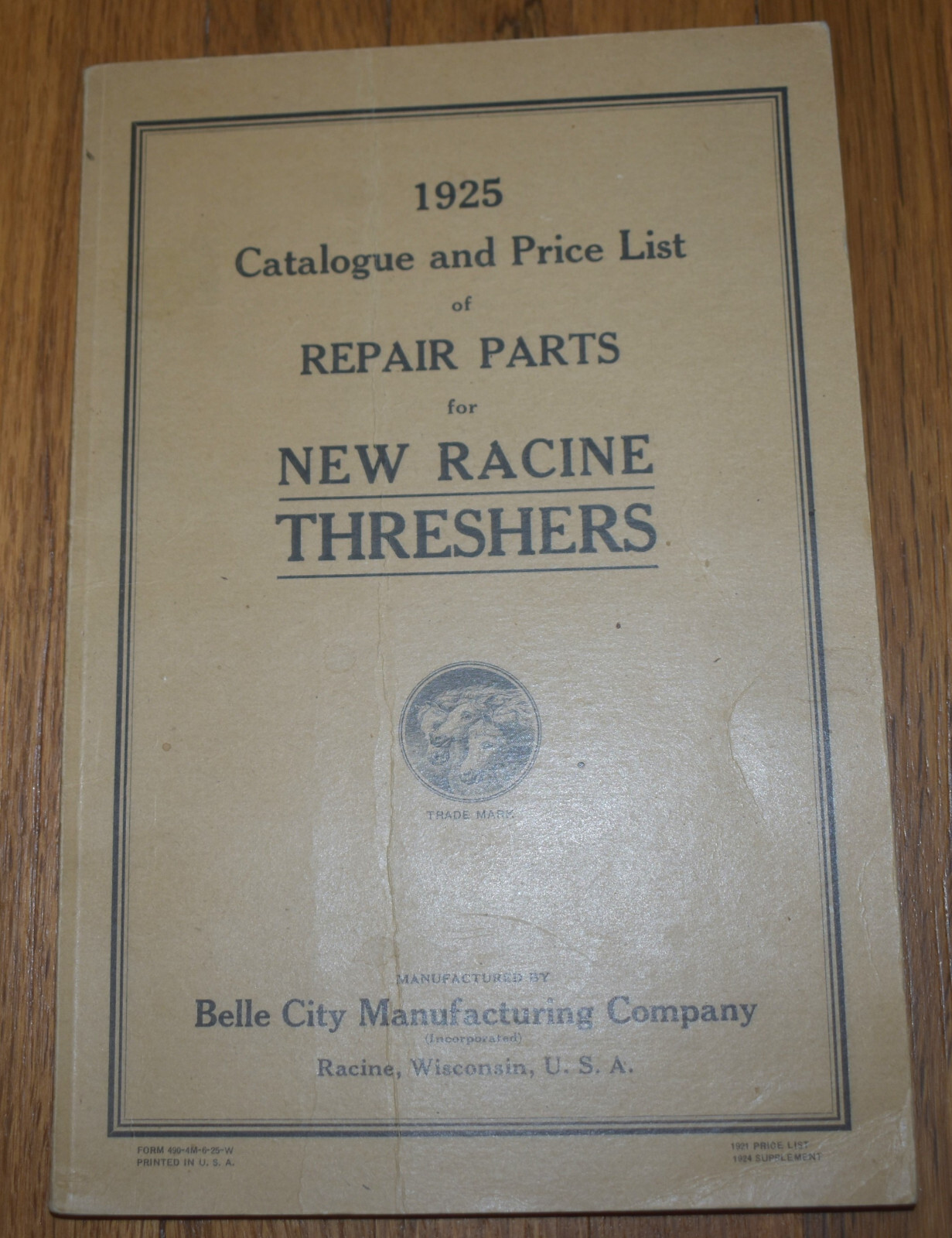 Vintage 1925 New Racine Threshers Farm Catalog Price List Repair Parts Tractors