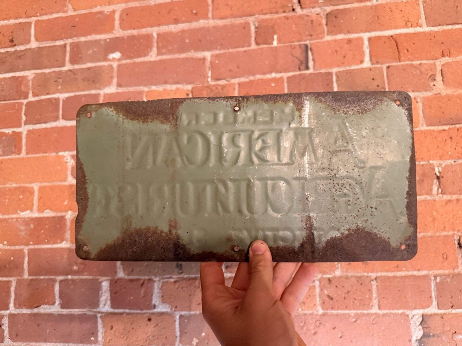 Vintage 1946 American Agriculturist Member Protective Service Sign – Weathered