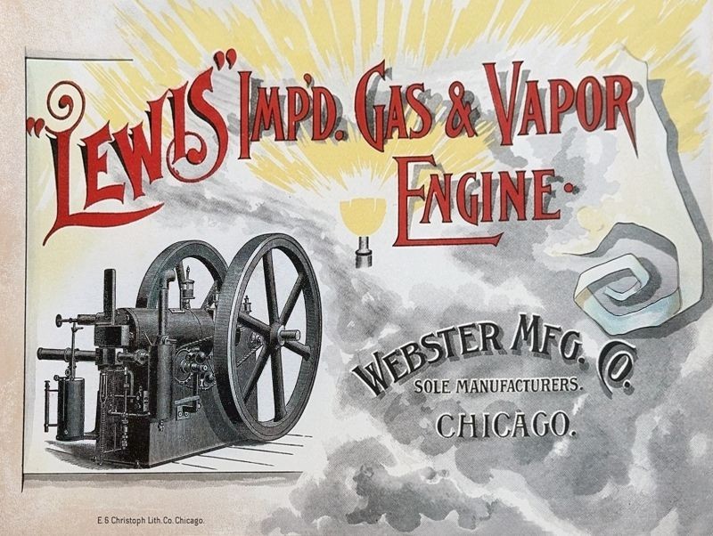 Lewis Gas & Vapor Engine by Webster Co Chicago New Metal Sign: 12×16&Prime; Ships Free