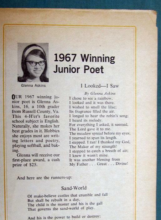 Original 1967 Farm Youth Article Features Glenna Askins, Russell County Virginia