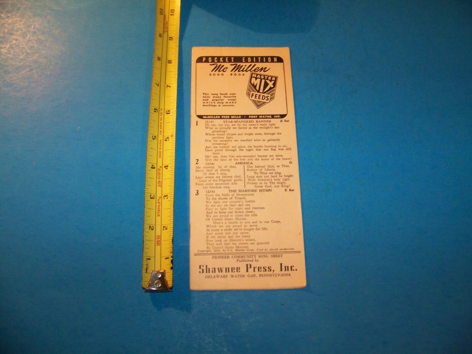 Master Mix Feeds McMillen Feed Mills Song Book Vintage Undated