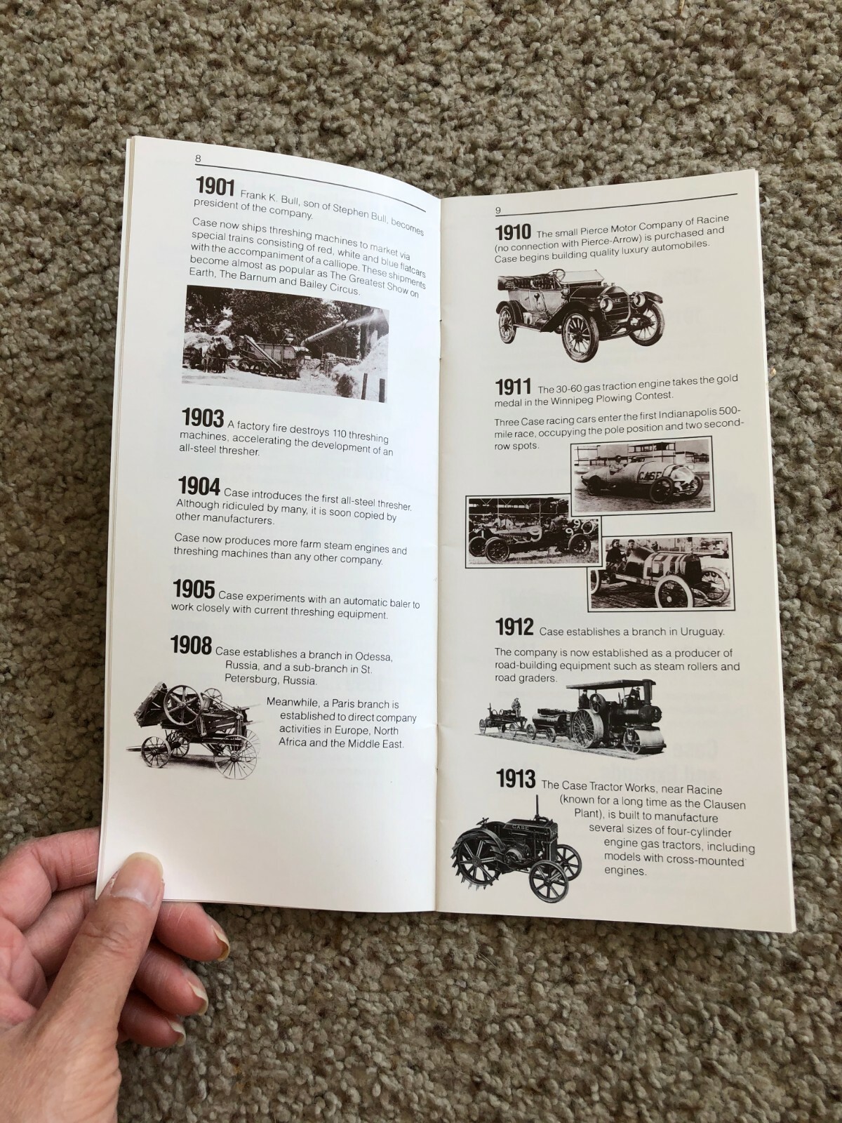 1986 Case Historical Summary factory catalogue.