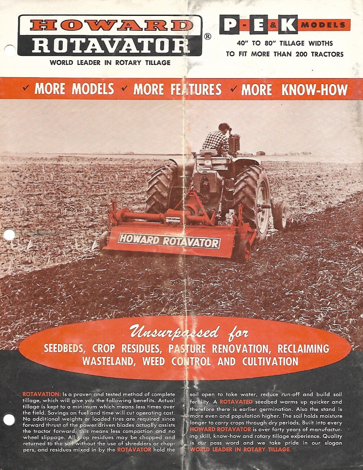 Farm Implement Brochure – Howard Rotavator – P E K – Tillage Tools (F8997)