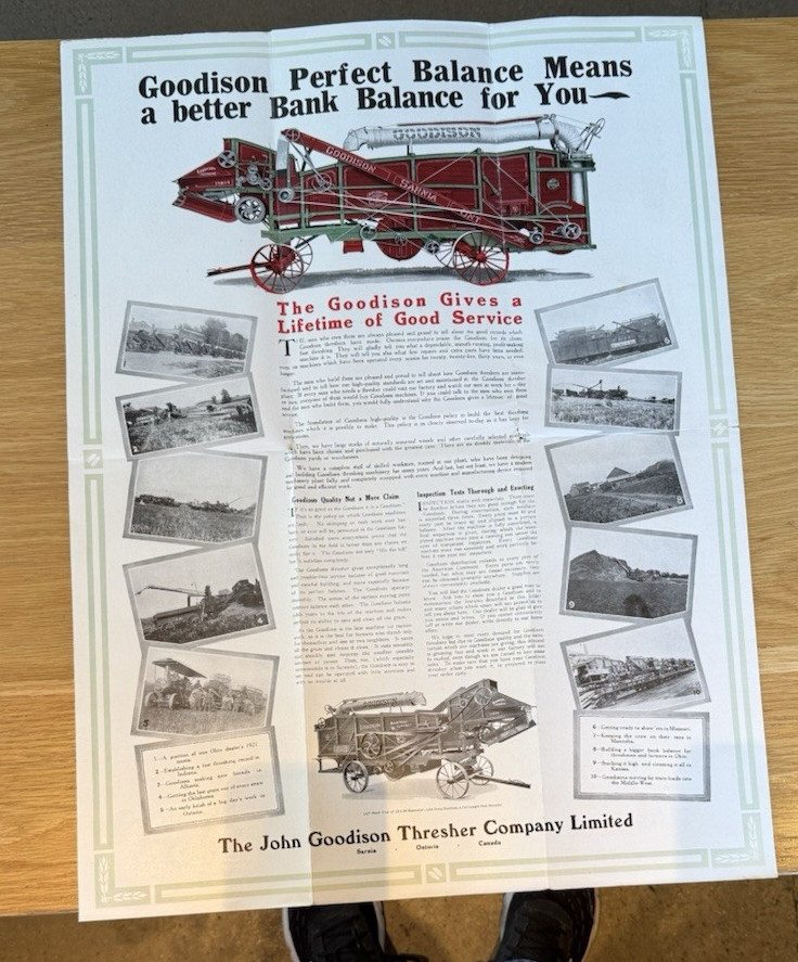 Original 1920s Goodison Threshing Machine Advertising Brochure – Agricultural