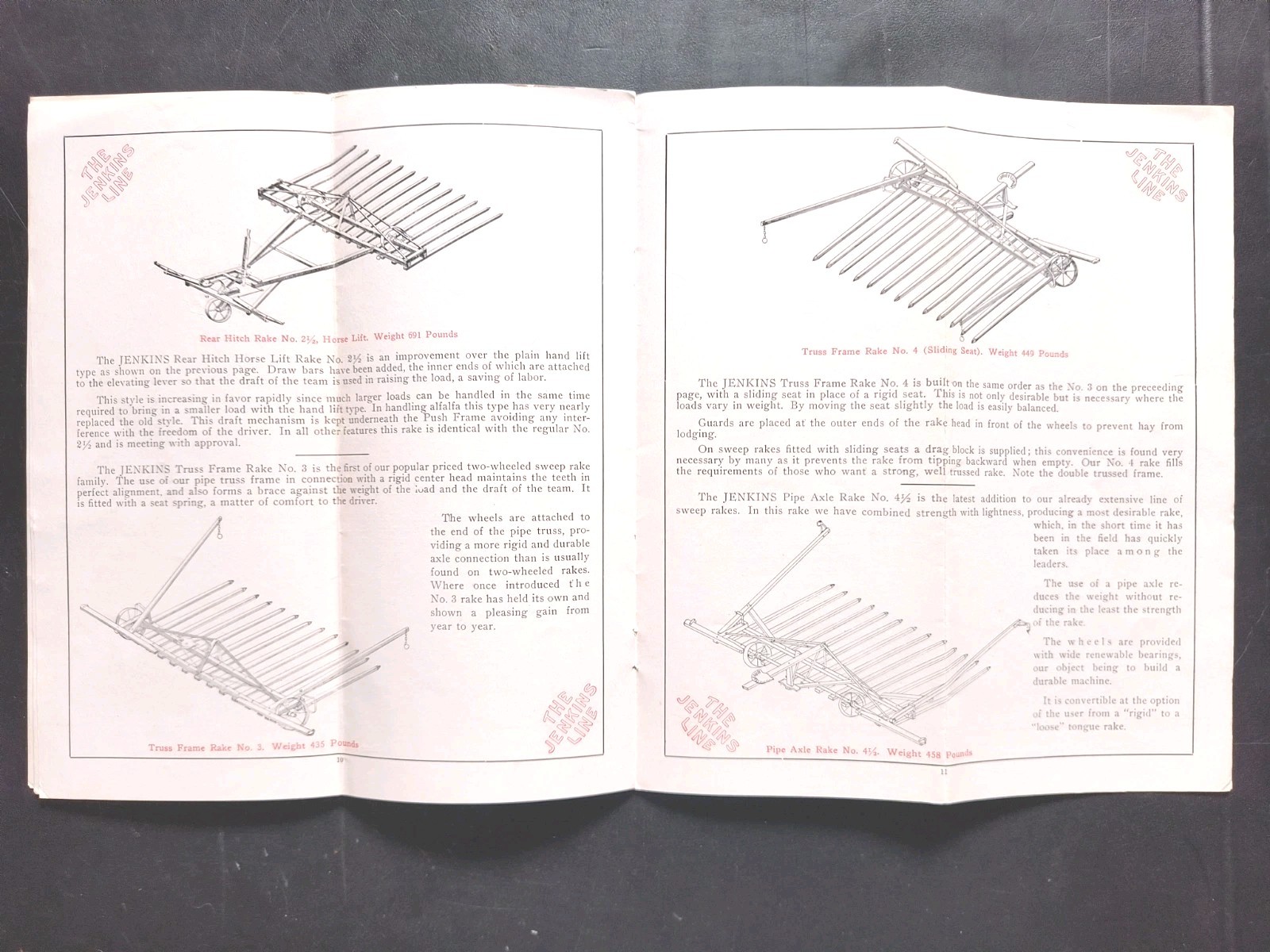 1910s Jenkins Hay Rake Moline NB Farm Dealer Sales Brochure Advertising