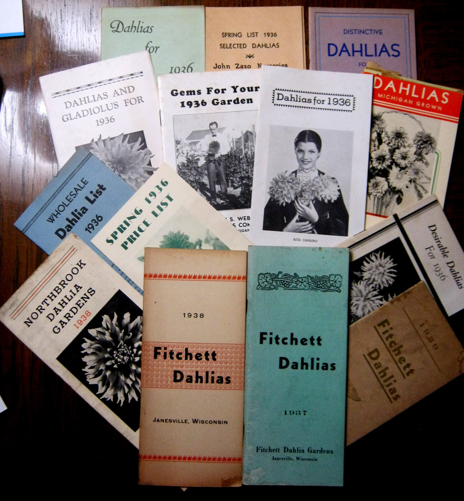 HUGE 1900-50&rsquo;s Collection DAHLIAS & Flower Clubs Seeds BOOKLETS Brochure Letters