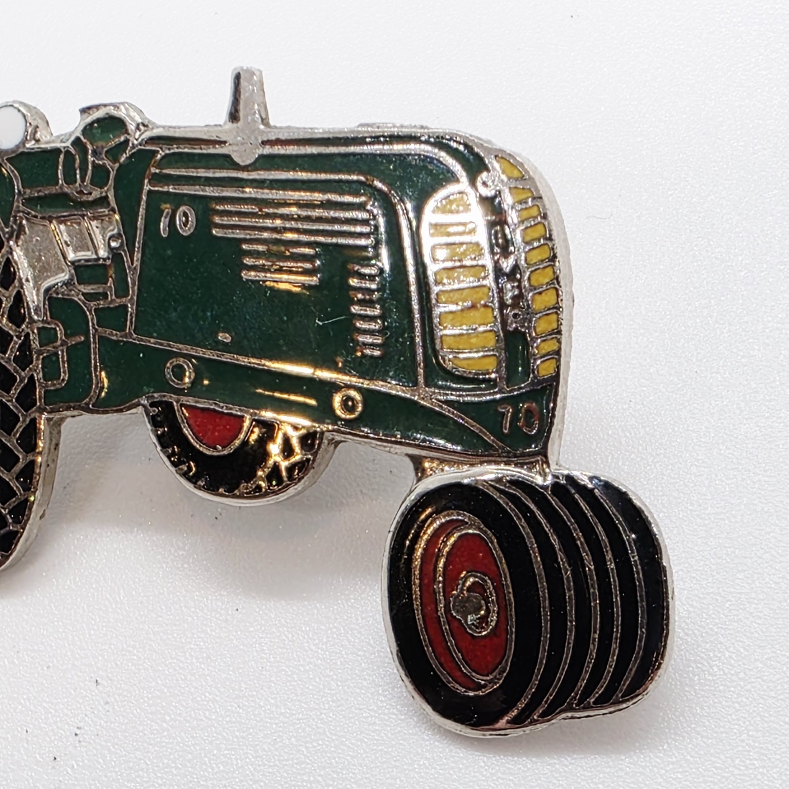 Vintage Oliver Model 70 Tractor Silver Tone and Enamel Lapel Cap Tack Pin 2 inch