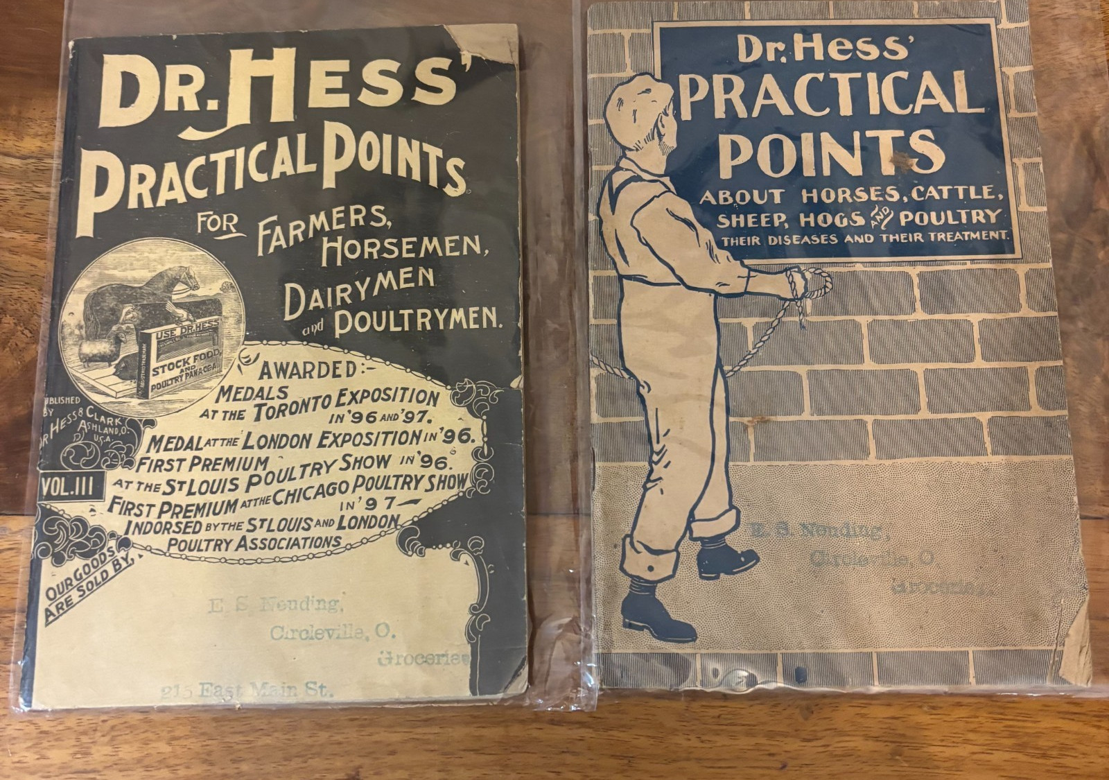 Lot of 2 Dr Hess Practical Points Farmers Horsemen Dairymen Poultrymen Booklet