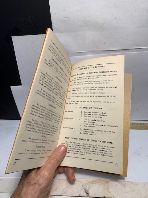 « NICE » 1956 INSTRUCTION MANUAL DE LAVAL No. 9 JUNIOR ELECTRO CREAM SEPARATOR