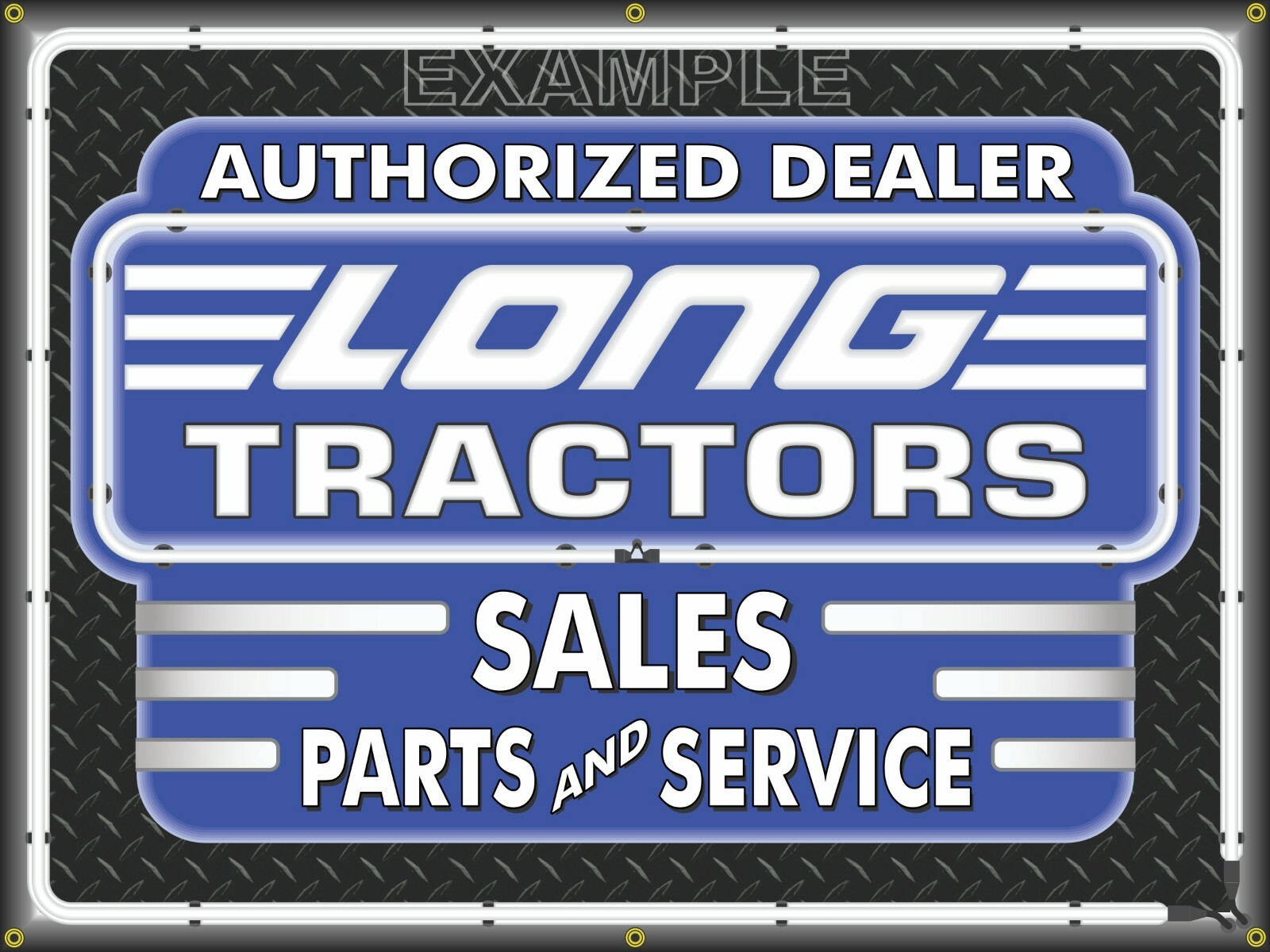 LONG TRACTORS DEALER SALES SERVICE OLD SIGN REMAKE BANNER MURAL SHOP ART