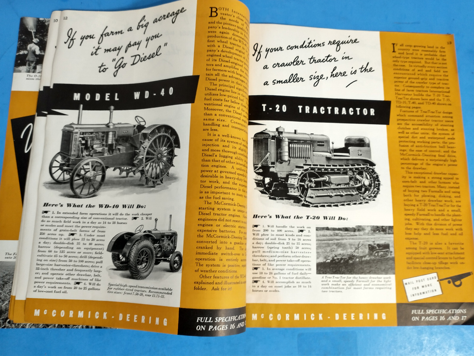 MCCORMICK DEERING 1931 TRACTOR FULL LINE BROCHURE ORIGINAL 32 PAGE BOOKLET