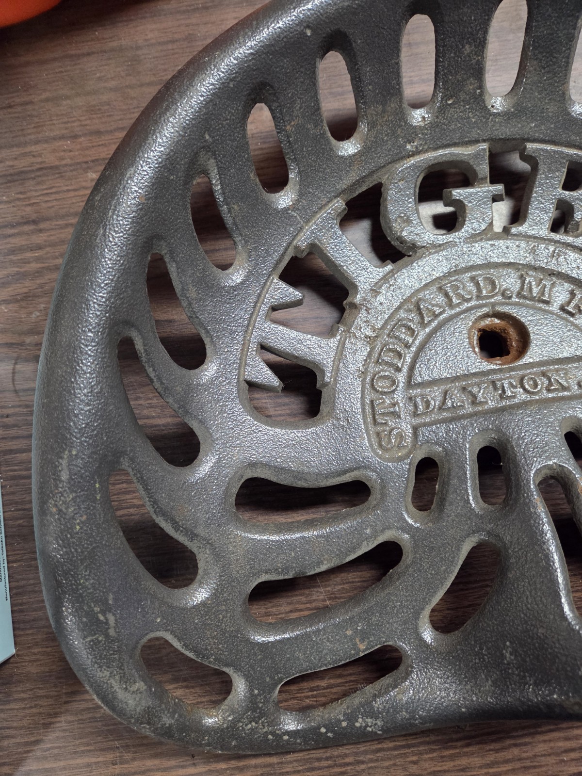Stoddard Tiger Cast Iron Implement Tractor Seat Vtg Farm Antique Plow HAS DAMAGE