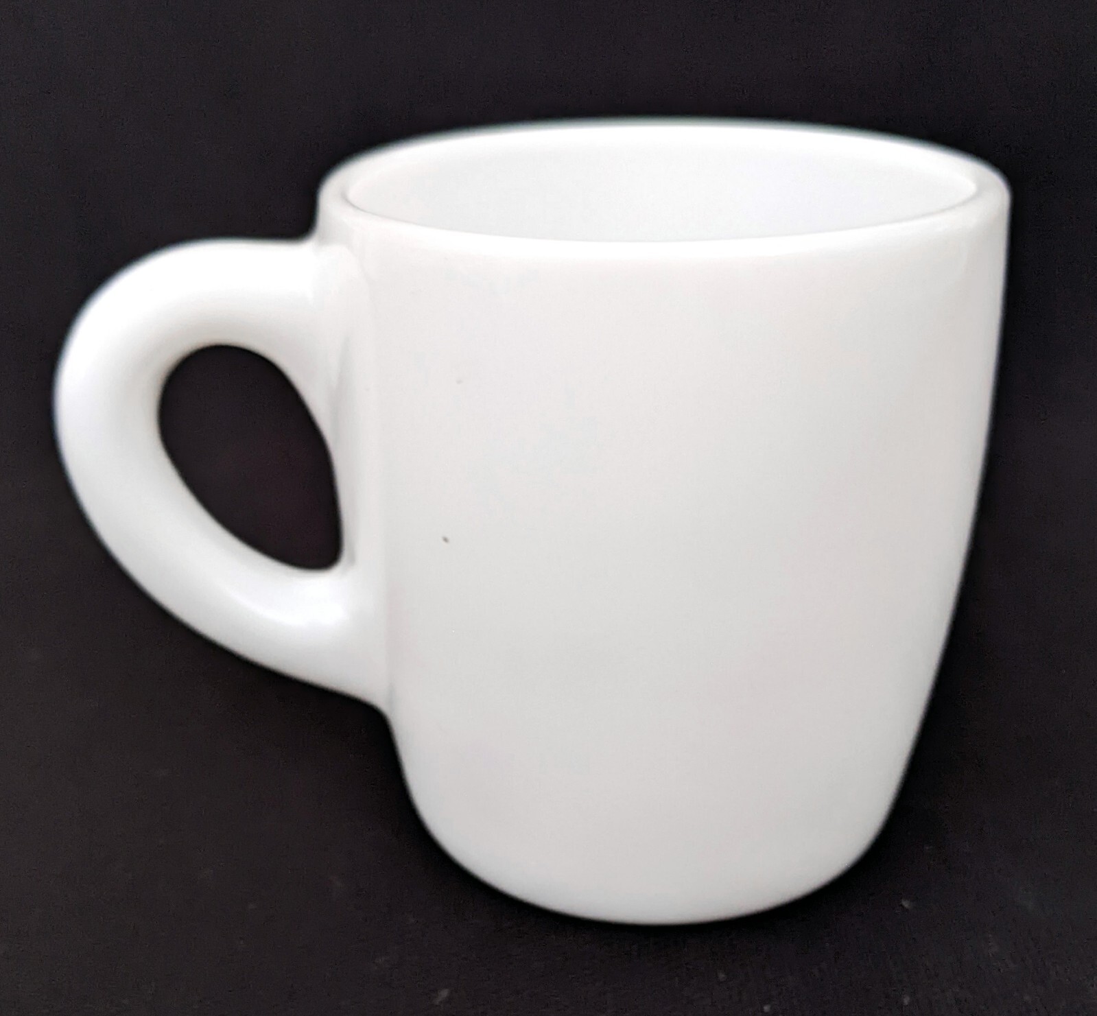 Hazel Atlas ~ Milk Glass Coffee Mug ~ Advertising Toro Lawn Mowers ~ 1960s