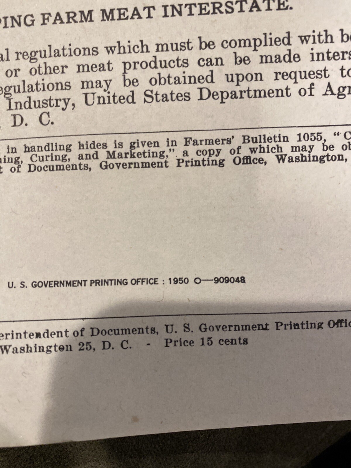 US Department Of Agriculture Beef On The Farm 1950
