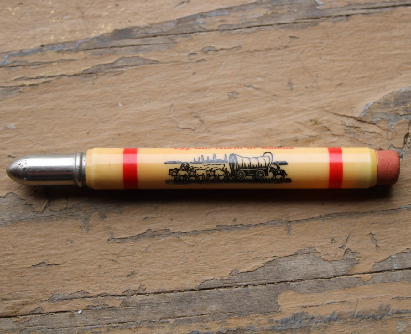 COVER WAGON GRAPHIC 1950s NOAH YODER HARNESS REPAIR Old Kalona IA Bullet Pencil
