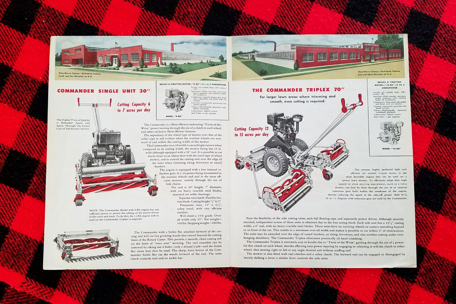 1930s Moto-Mower Reel Lawn Mower Detroit Brochure Garden Tractor Farm Catalog
