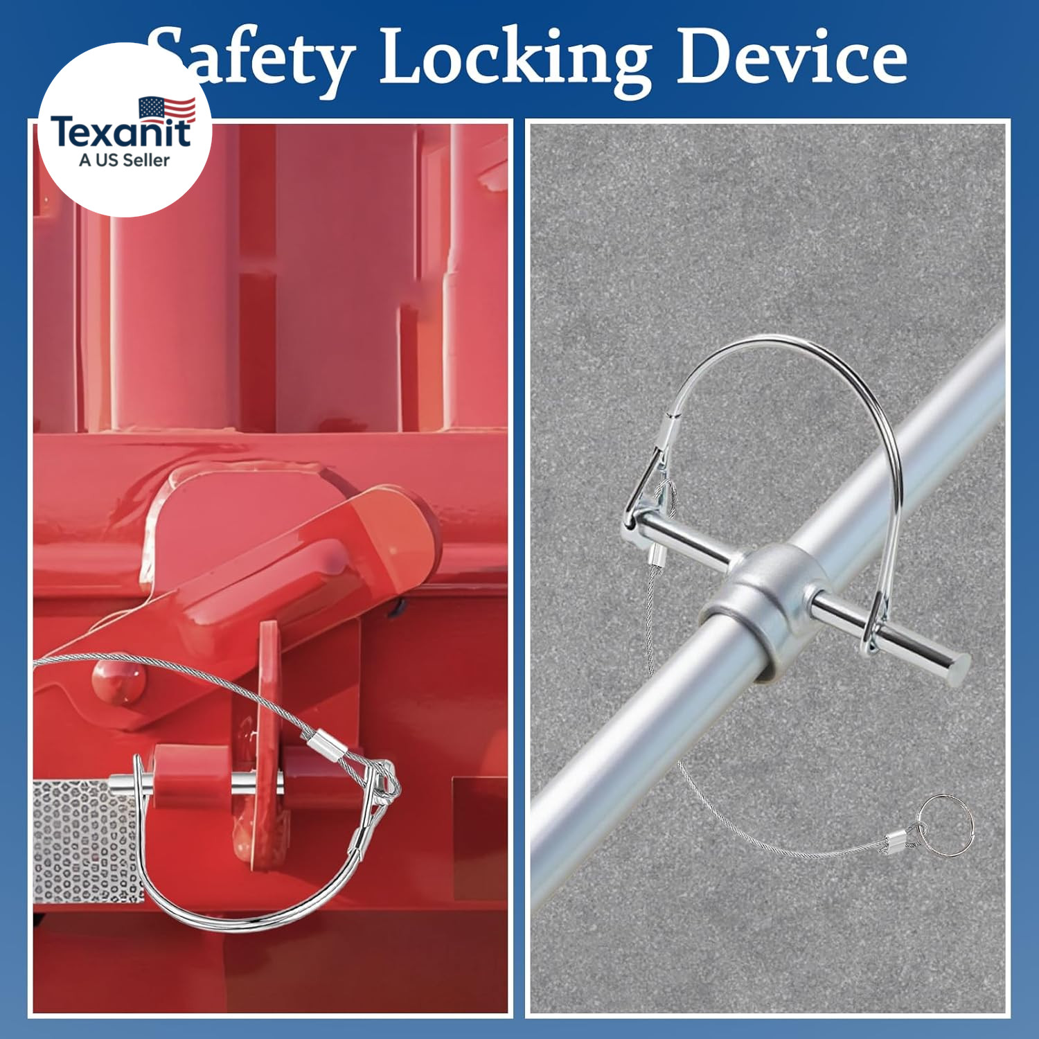 2Pack Locking Pins,Trailer Pin with Anti-Lost Rope Ring,Premium Trailer Hitch Pi