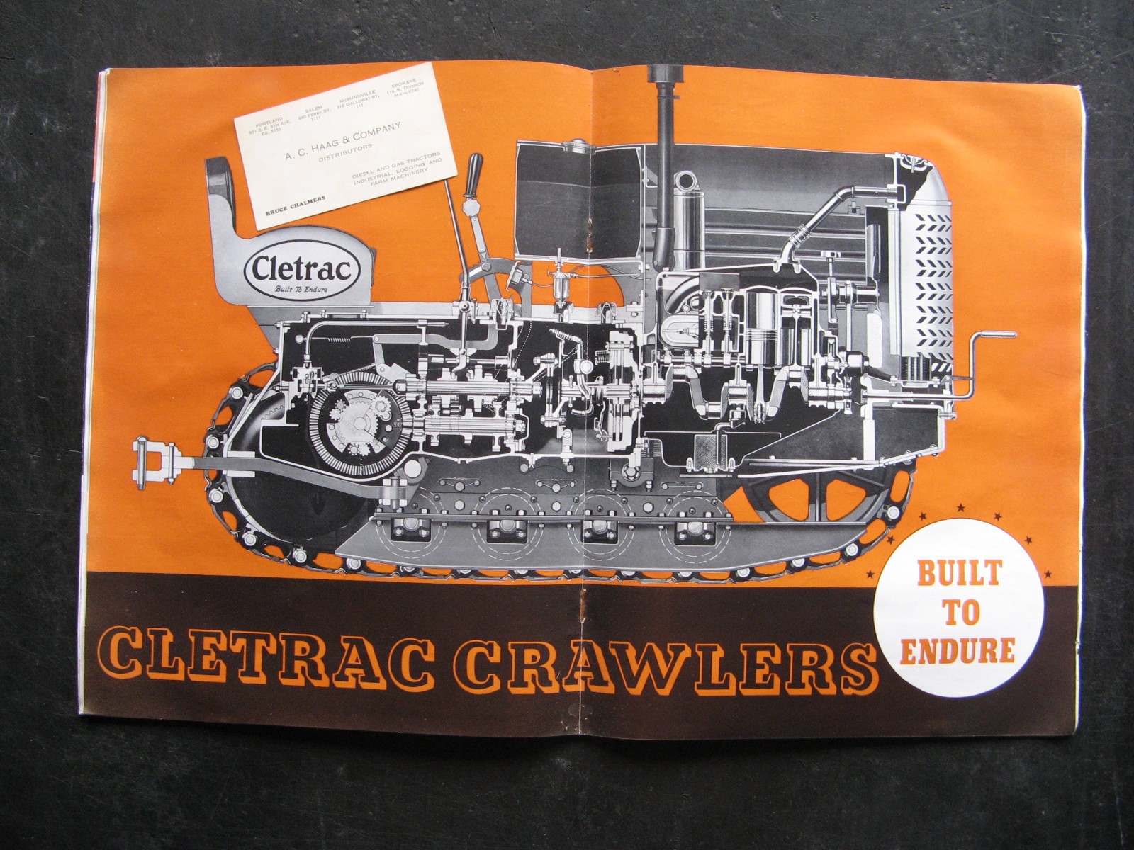 1938 CLETRAC AG CRAWLER TRACTOR Sales Booklet/Brochure VINTAGE
