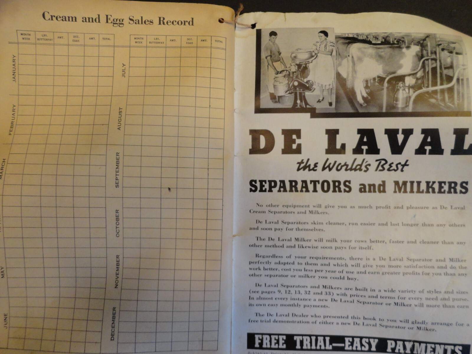 1941 DE LAVAL HANDY REFERENCE YEARBOOK DAIRY FARM SEPARATOR MILKER ARCADIA WI
