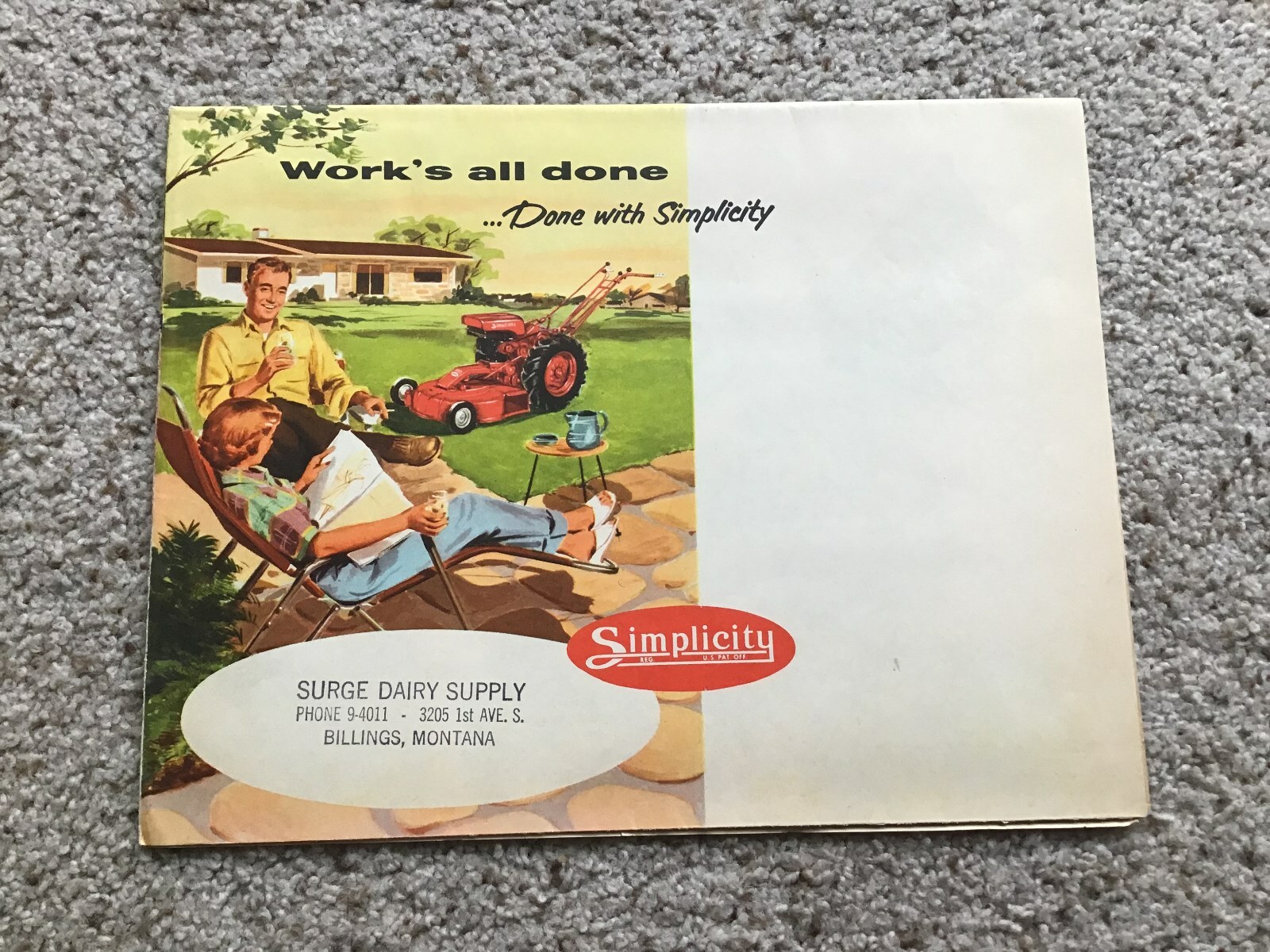 1950s Simplicity vintage Garden equipment, original sales information.