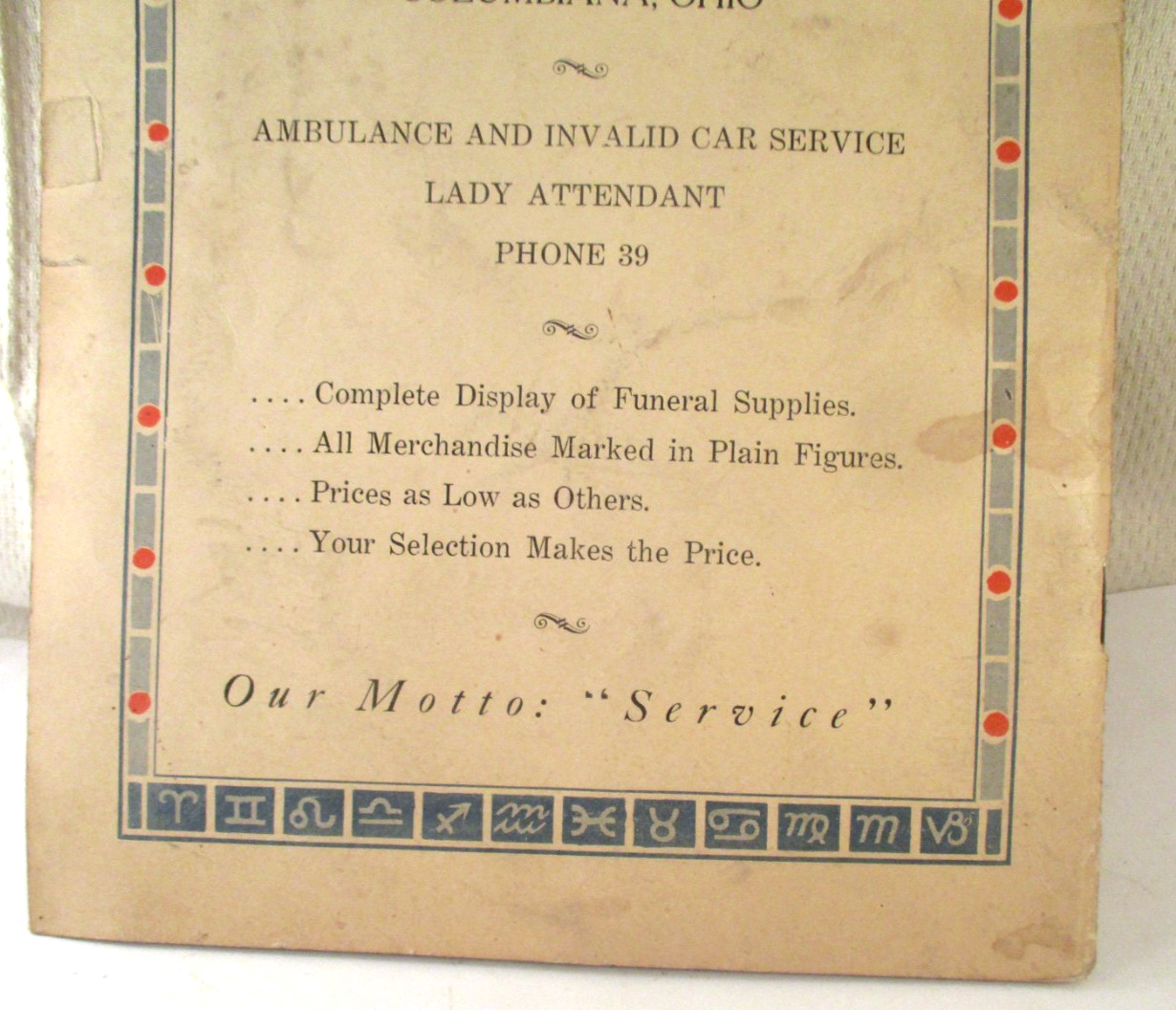 Vintage 1932 HOMESTEAD ALMANAC From THE ADVERTISERS COLUMBIANA OH