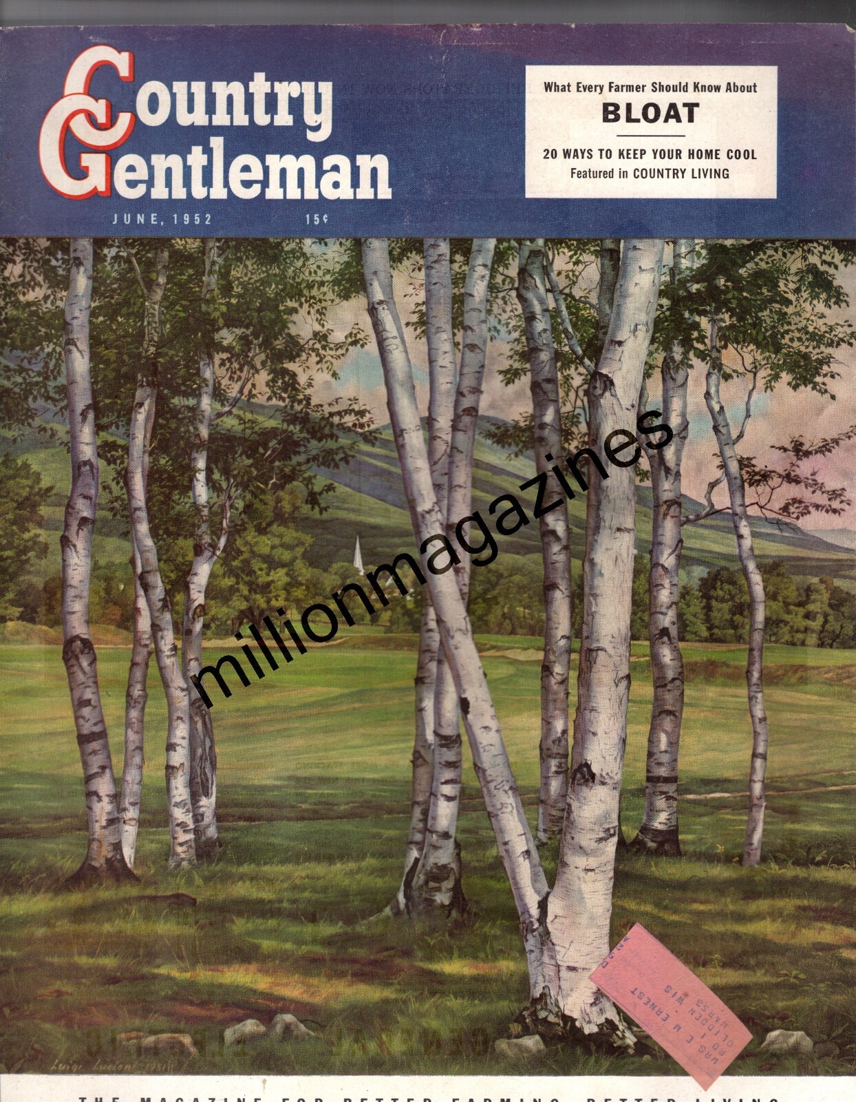 1952 Country Gentleman June Original Cover only – Southern Colorado Aspens