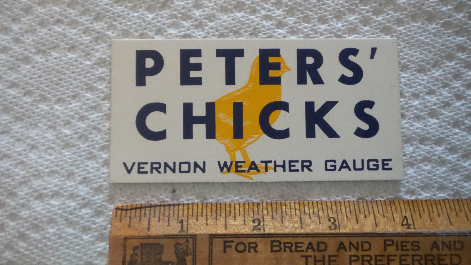 Vintage Salesman Sample PETERS&rsquo; CHICKS Card, Sign, 4&Prime;x2&Prime;