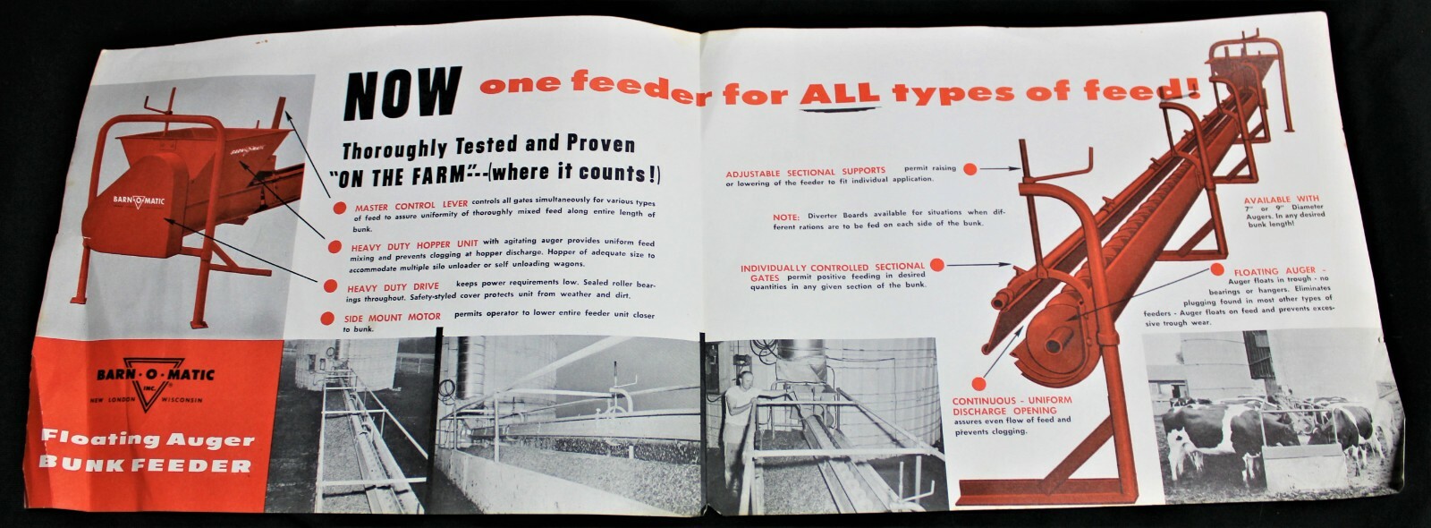 BARN O MATIC FLOATING AUGER FEEDER ADVERTISING SALES BROCHURE GUIDE VINTAGE