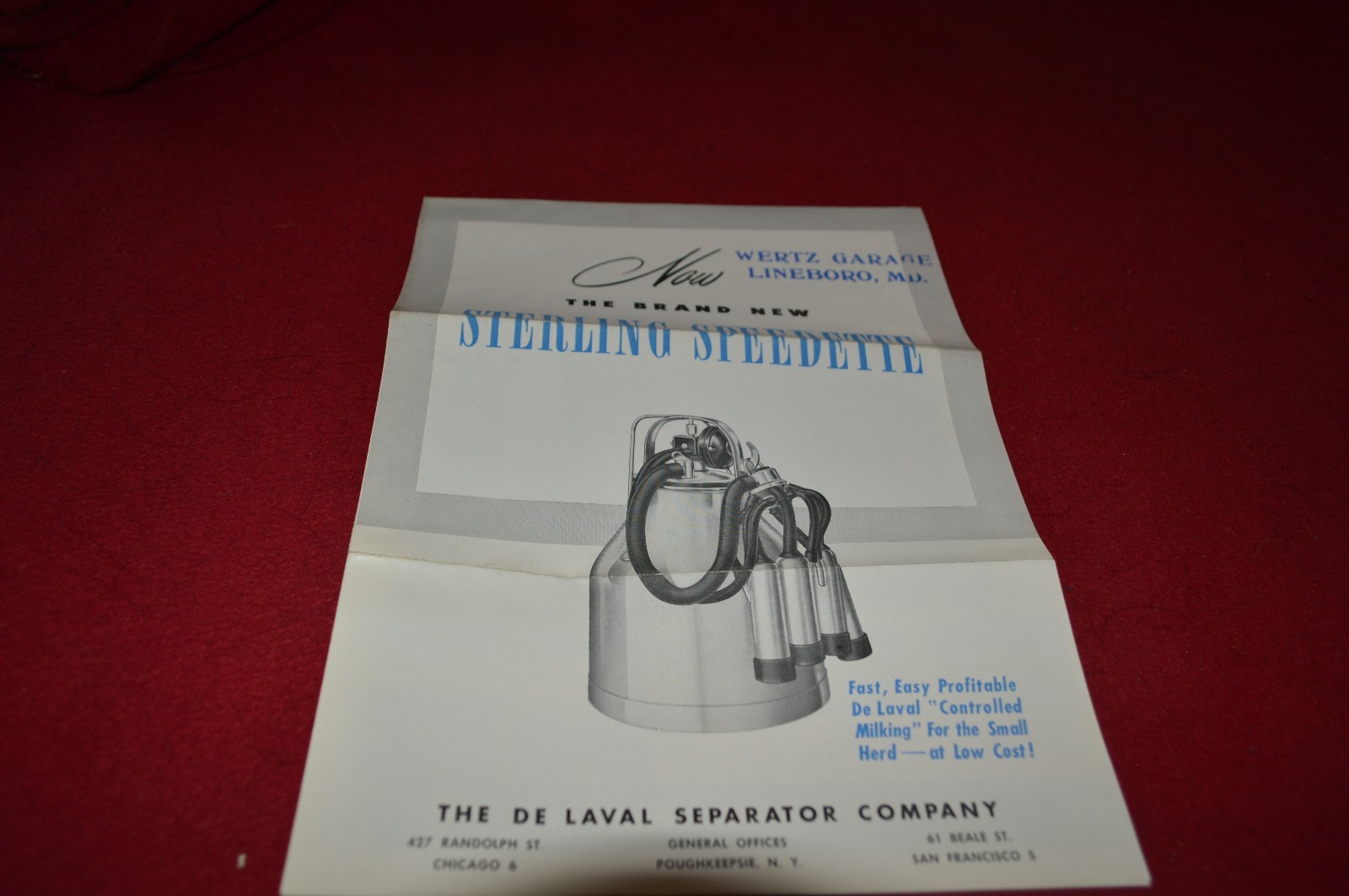 De Laval Sterling Speedette Milker Pocket Dealer&rsquo;s Brochure DCPA5