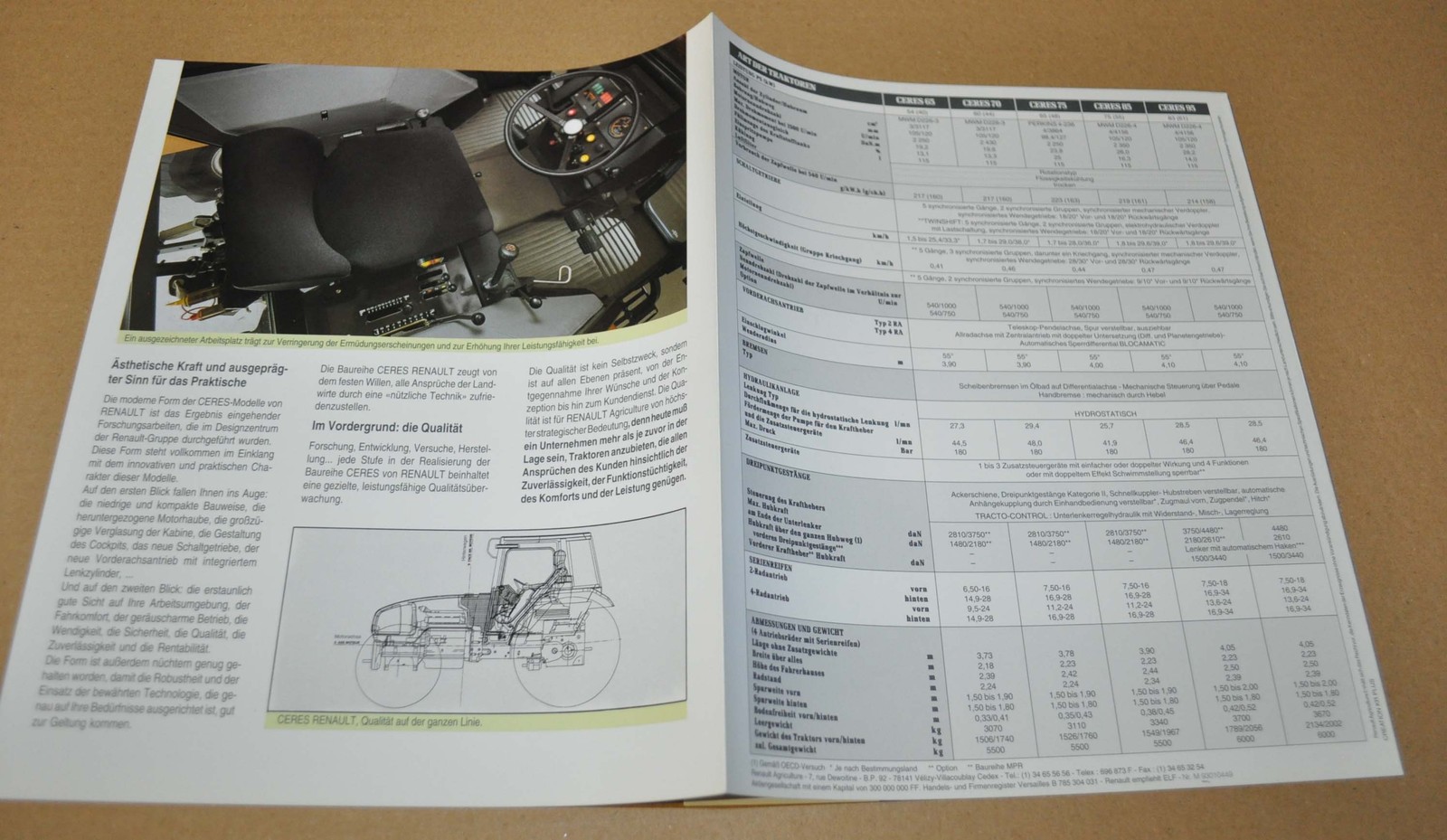 Renault Ceres Tractor Agricultural Machinery Brochure Prospekt DE