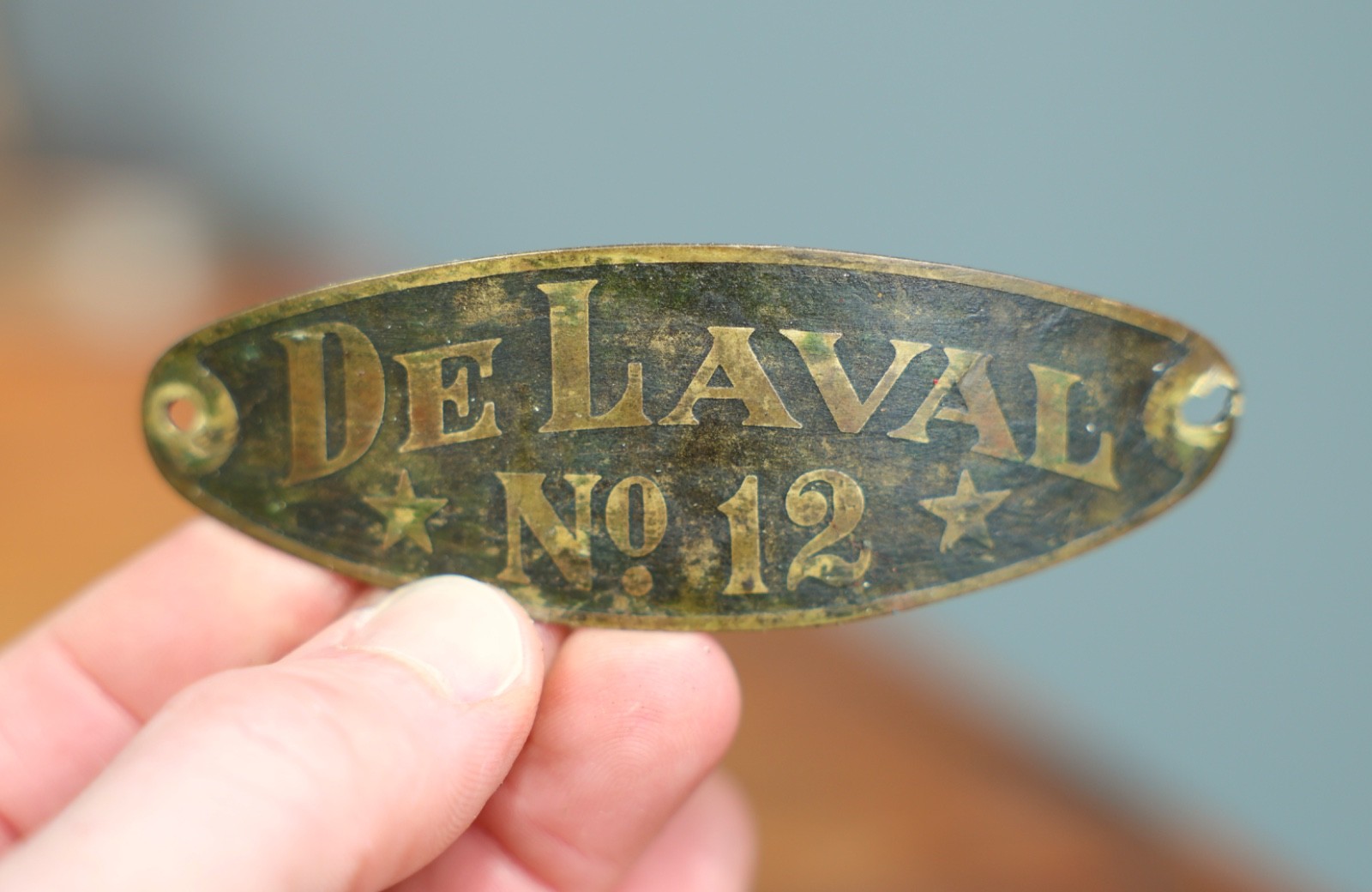 Vintage De Laval Separator Brass Tag Farm Equipment Machine Advertising sign