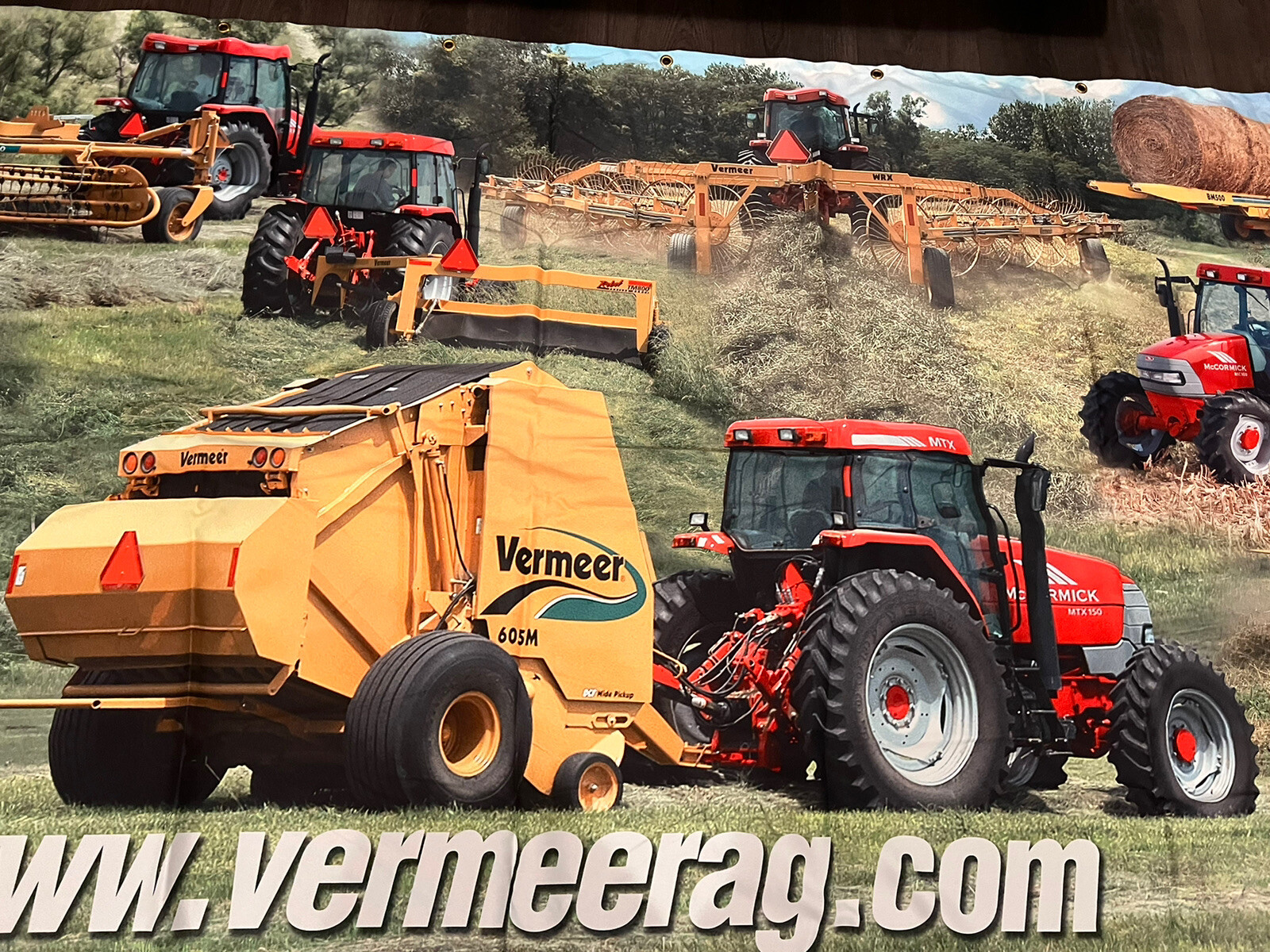 Rare Large 4.5’x9’ Vintage 2004 VERMEER AG Cloth Banner Sign Tractors Farming
