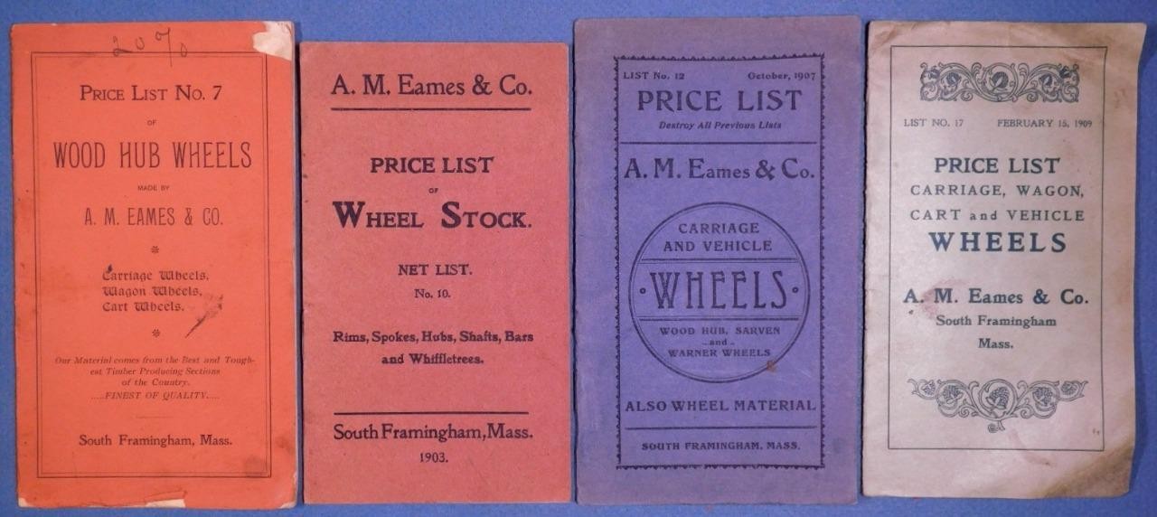 4 Early 1900&rsquo;s A M Eames & Co Catalogs Carriage Wagon Cart Wheels S.Fram MA c345