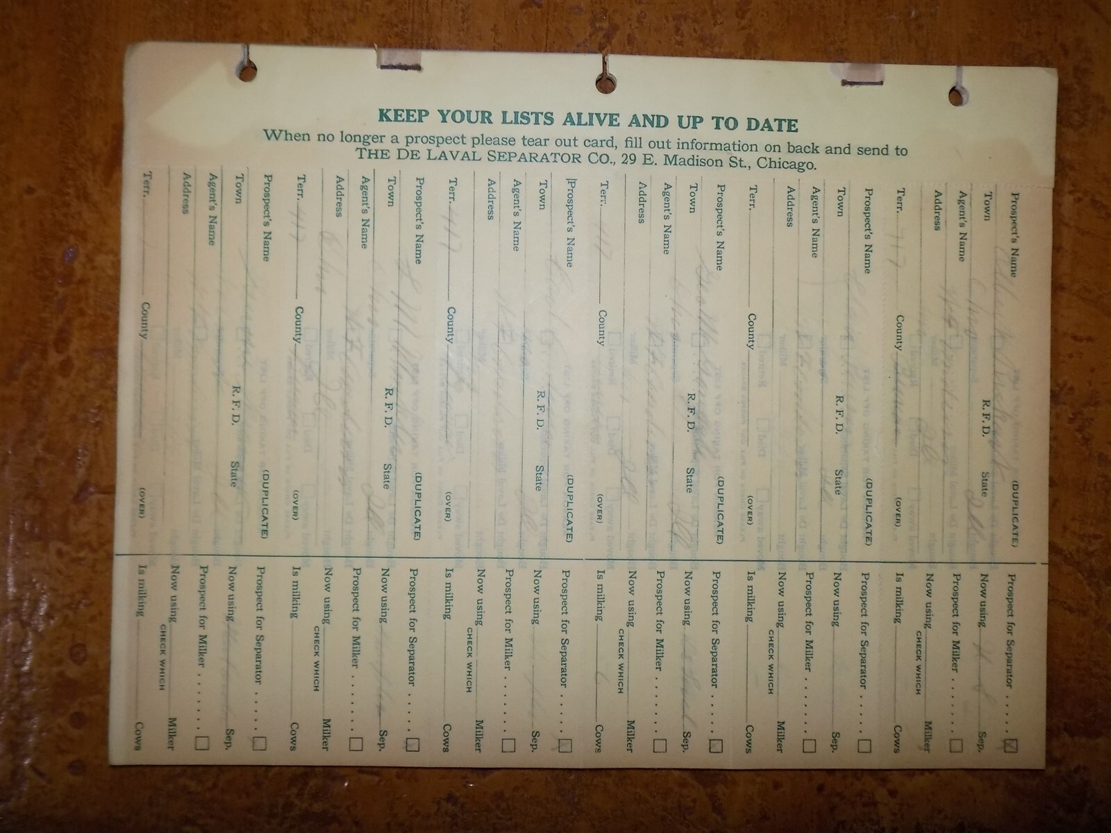 De Laval Separator Sales Receipt Book Brochure Pamphlet c.1920s