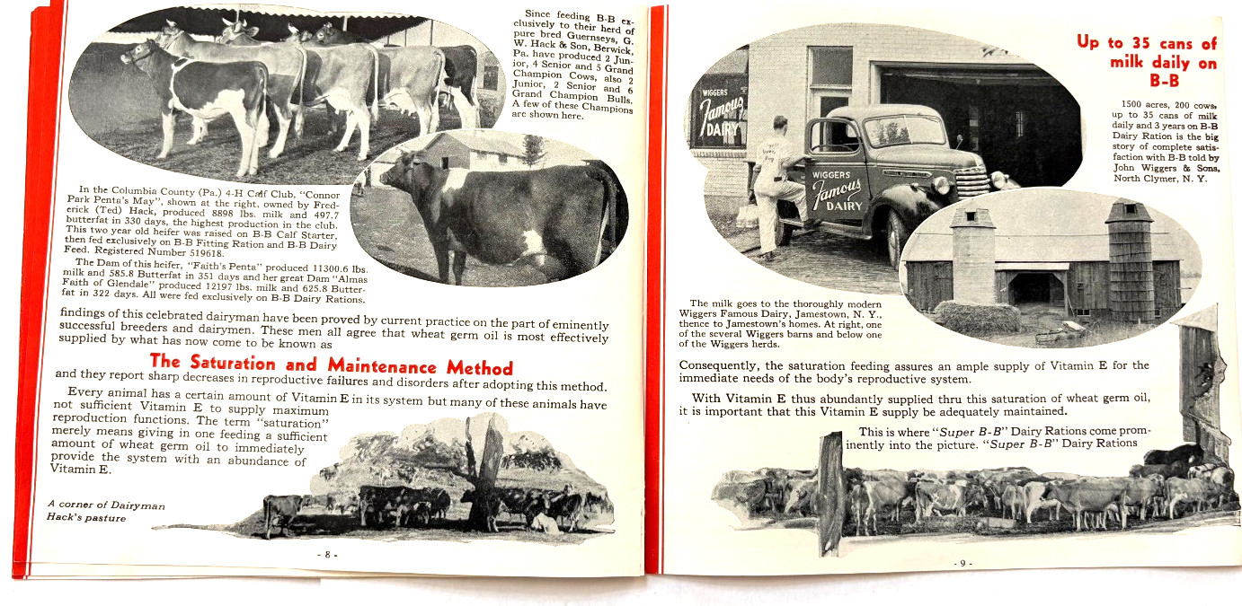 Mid-Century Booklet « Successful Dairymen » Maritime Milling Co. Buffalo,NY*