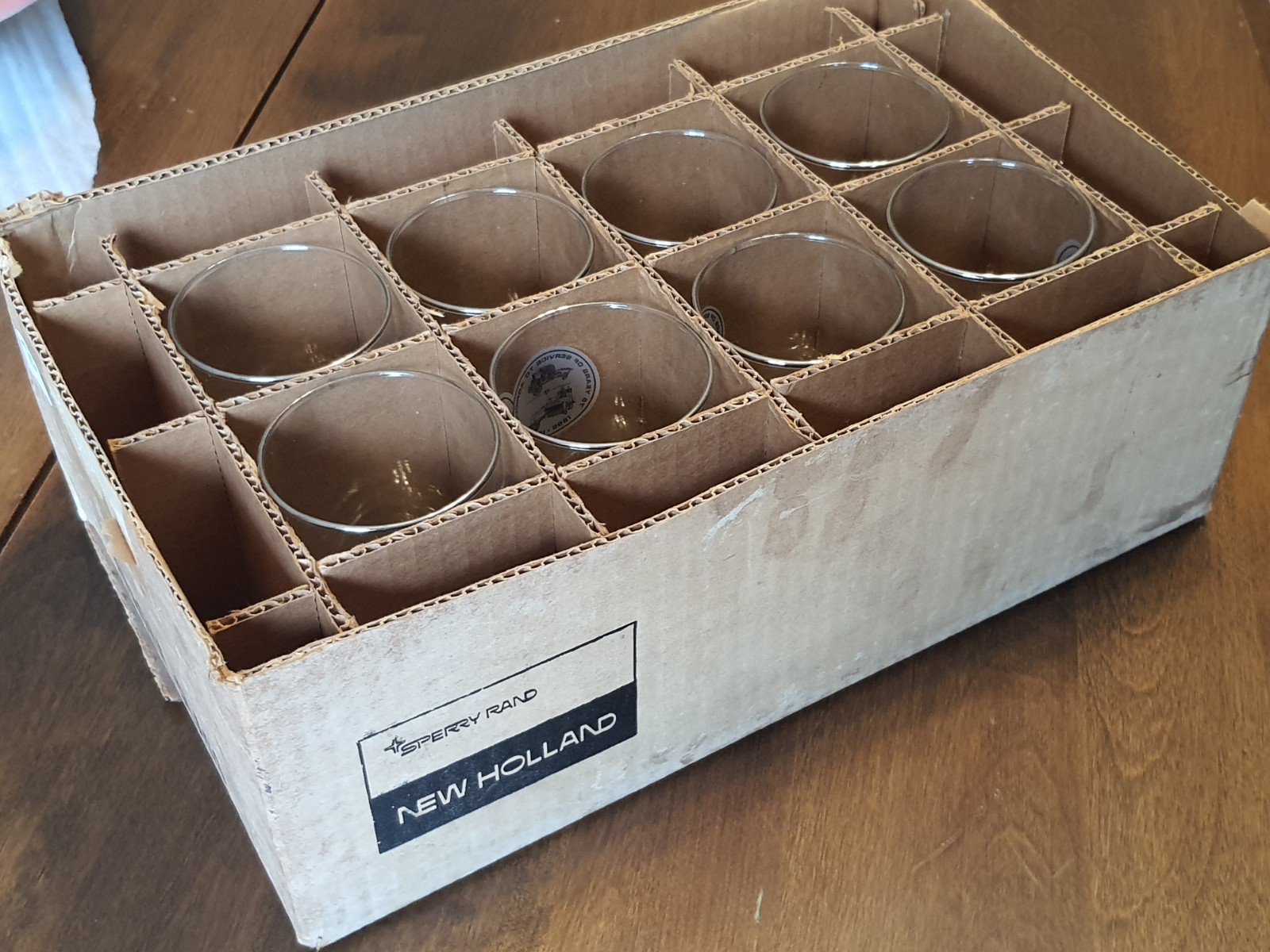 Sperry Rand NEW HOLLAND DIVISION Agriculture 75th Anniv. 8 Dinner Glass Set