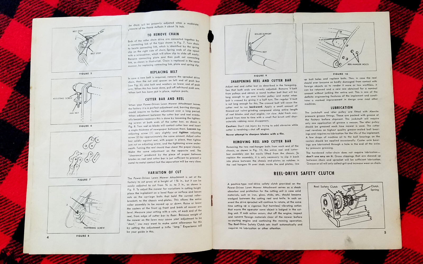 1950s Wards Plow Hoe Trac Garden Tractor Lawn Mower Manual Brochure