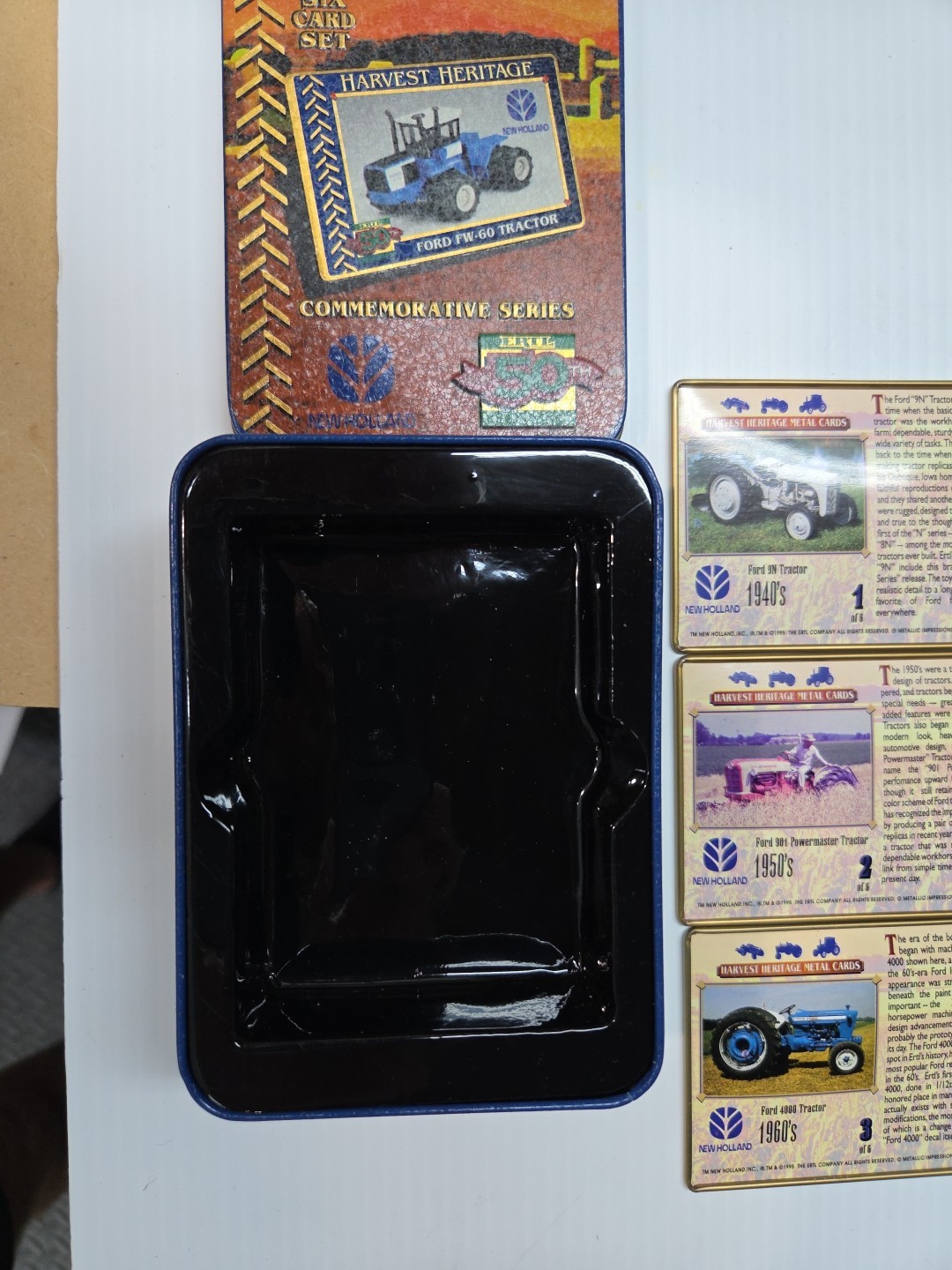1995, ERTL 50th Ann., Harvest Heritage 6 Collector Cards