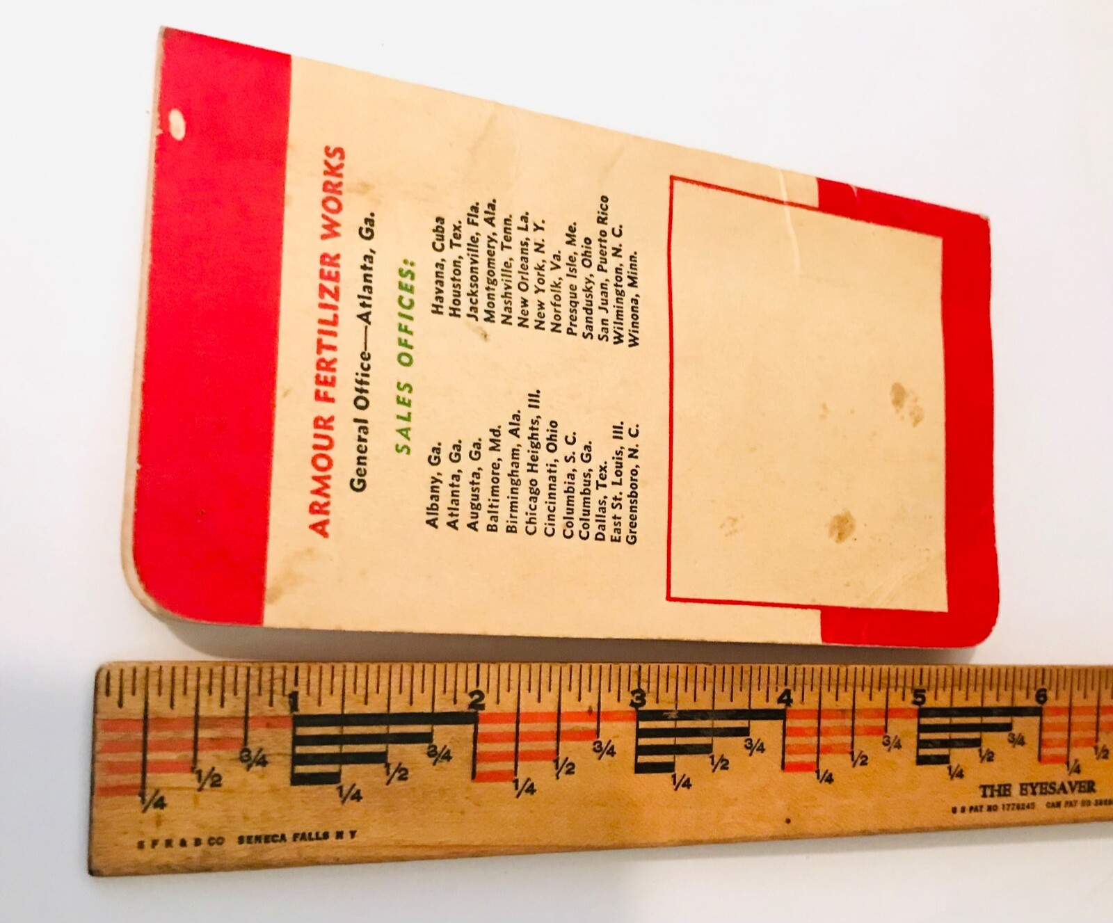 1952-1953 Armour&rsquo;s Fertilizer & Vertagreen Plant Food Pocket Notebook Calendar